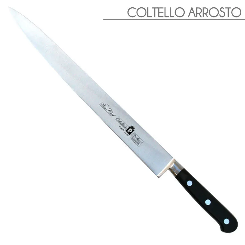 Coltello arrosto forgiato Manici in POM per alimenti 30 cm colore nero resistente in lavastoviglie Coltellerie Paolucci Scelto Dai Clienti