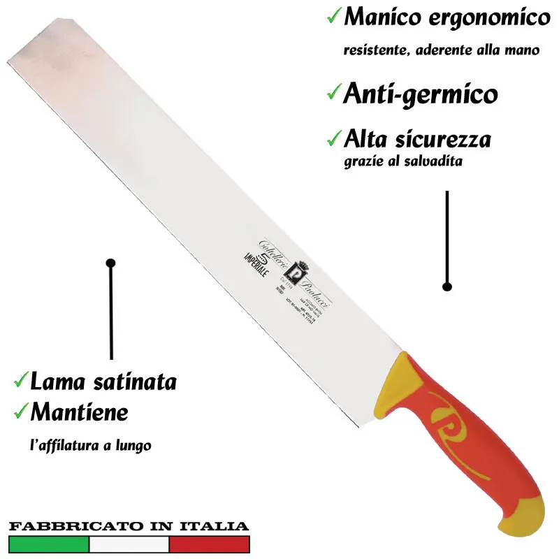 Popolare Coltello modello salato lama larga Manici in polipropilene gomma antiscivolo atossici. trattamento germicida. adatto lavastov Coltellerie Paolucci 34 cm
