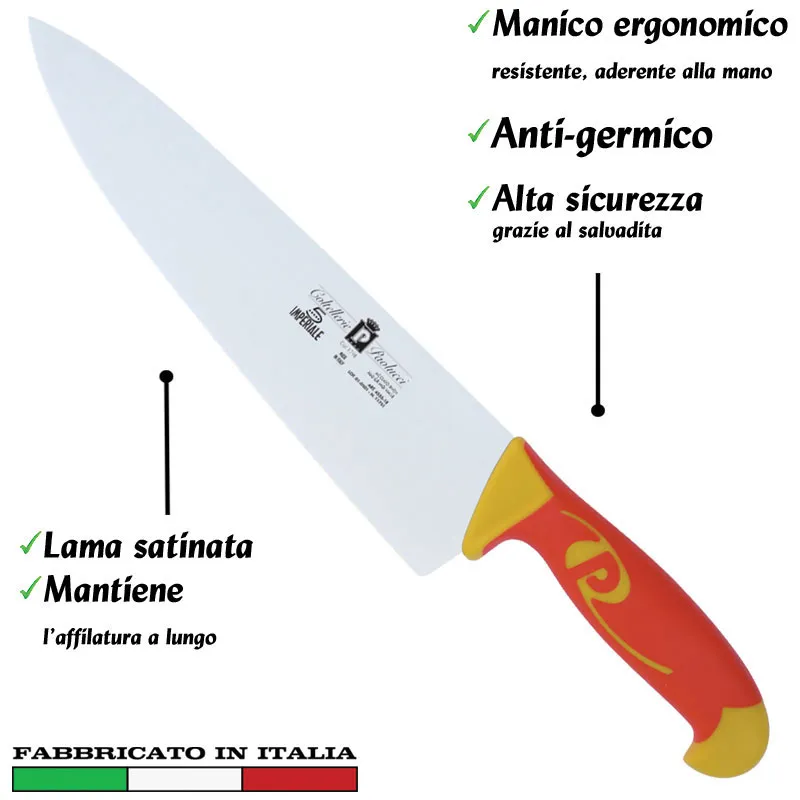 Scelto Dai Clienti Coltello trinciante lama inox Manici in polipropilene gomma antiscivolo atossici. trattamento germicida. adatto lavastoviglie Coltellerie Paolucci 20 cm