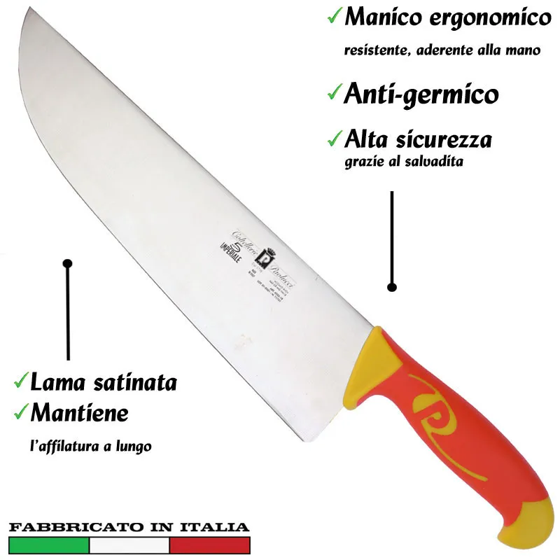 Ultime Pezzi Coltello per affettare inox fino a 36 cm Manici in polipropilene gomma antiscivolo atossici. trattamento germicida. adatto lavastovi Coltellerie Paolucci 20 cm
