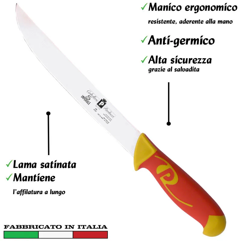 Promozione Esclusiva Coltello per arrosto lama inox 26cm Manici in polipropilene gomma antiscivolo atossici. trattamento germicida. adatto lavasto Coltellerie Paolucci