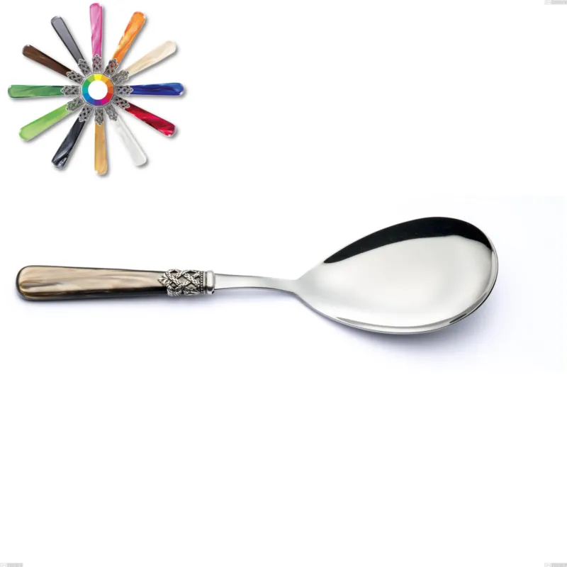 Pala riso Ginevra, (acciaio 18.10 aisi304), manico in nylon, Lunghezza 268 mm Eme Posaterie marrone perlato 1124 Ultime Pezzi