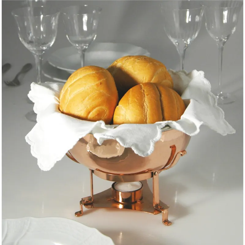 Occasione Imperdibile Scaldapane con piedistallo in rame stagnato diametro 24 cm composto da due pezzi Navarini rame