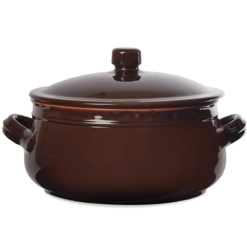 Consegna Rapida Tegame in Terracotta con coperchio Ø35xh24 cm Colore Terra Cotta Colì Ceramiche