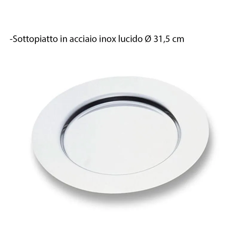 Compra Adesso Sottopiatto in Acciaio tondo diametro 31.5 cm ALEX bordo Piatto in acciaio inox Lucido Eme Posaterie