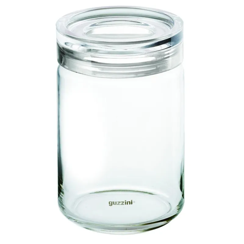 Barattolo XL Large corpo in vetro diametro 12xh22,5 cm - 1500cc Spaghetti Latina con tappo in plastica con guarnizione salvaroma trasparente Guzzini Scelto Dai Clienti