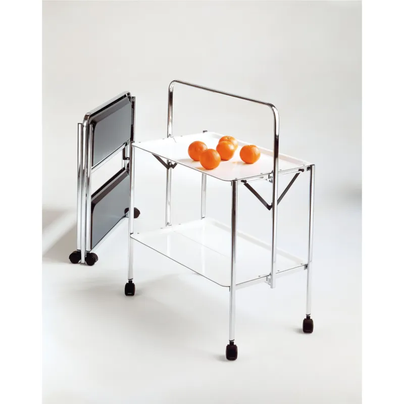 Offerta Del Giorno Carrello Portavivande richiudibile in soli 6 cm SELECT 64x42xh82cm Struttura salva spazio vassoi in formica Pezzani srl Ardesia Sablé, Bianco