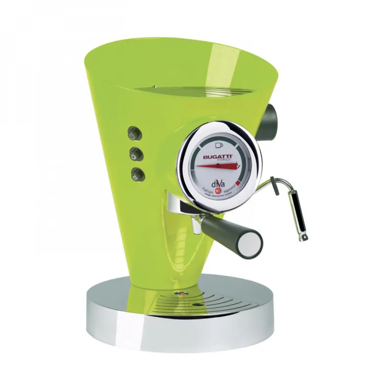 Macchina da caffè DIVA Bugatti in acciaio inox 24x24x 36.5 cm -Peso 9,5 kg, 0,8 Litri per caffè macinato e in polvere Prodotta interamente in Italia con Garanzia Italiana Verde Mela Casa bugatti Compra Online