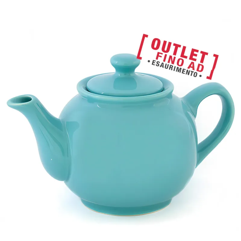 Acquista Ora Teiera in ceramica 600 Ml monocolore Dimensione 22x15 xh19 cm lavabile in lavastoviglie colore Azzurro Kaleidosmilano