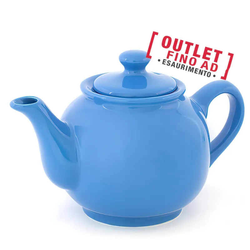 Teiera in ceramica 600 Ml monocolore Dimensione 22x15 xh19 cm lavabile in lavastoviglie colore Blu Kaleidosmilano Scelto Dai Clienti