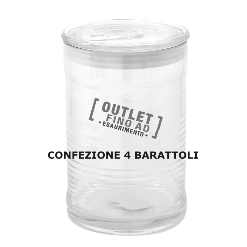 Ordina Subito BarattolI in Vetro 4 pezzi Borosilicato Con Guarnizione Al Silicone Dimensioni 0.8x h 16,5 cm –1000 ml con colore trasparente Kaleidosmilano