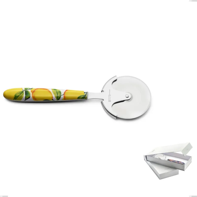Confezione a libro 1 rotella tagliapizza Vero Sorrento, acciaio 18.0 nickel free, manicatura pbt sublimato acciaio lucido Eme Posaterie Più Venduto