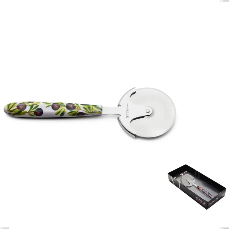 Offerta Limitata Confezione vetrina rotella tagliapizza Vero Taggia, acciaio 18.0 nickel free, manicatura pbt sublimato acciaio lucido Eme Posaterie