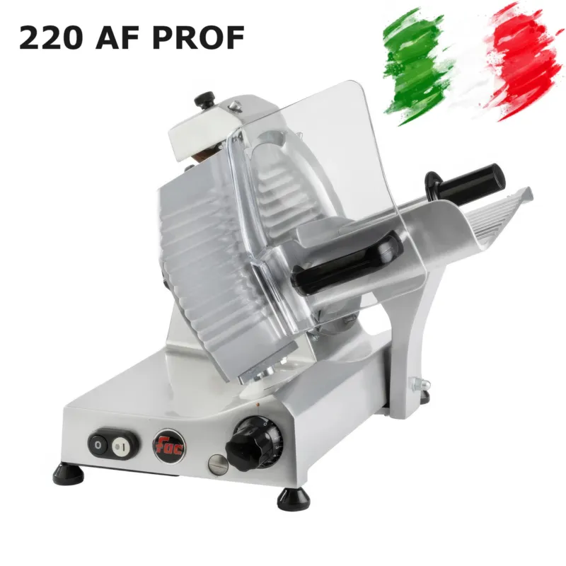 Affettatrice a Gravità Professionale 220 AF con affilatoio Fisso per lama 58x42x h 34 cm - Lama 220 mm - 13,50 Kg in Fusione di alluminio Fac Affettatrici Economico