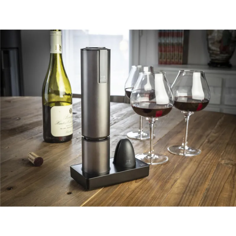 Nuova Collezione Cavatappi Peugeot ELIS Touch elettrico ricaricabile inox carbon h 27 cm Peugeot