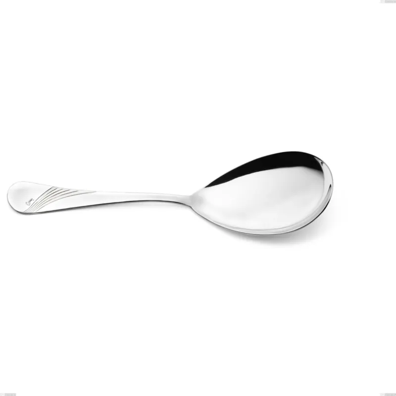 Pala riso Milano Inciso , 18/10 (AISI304) acciaio inox Lucido Acciaio lucido finitura a specchio , manico inciso, spessore 2,5 mm mm, lunghezza 257 mm Eme Posaterie Ultime Pezzi
