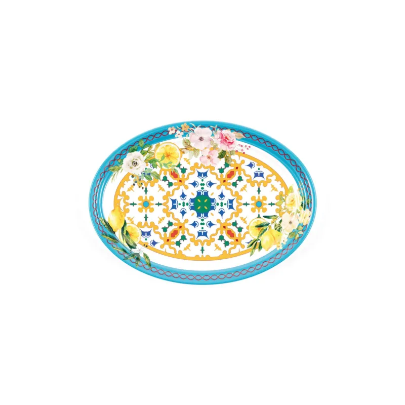 Acquista Ora Vassoio Ovale Piccoli In Melamina 25x35xh 2,5cm FLOWER&LEMON‘ materiale plastico effetto Guzzini