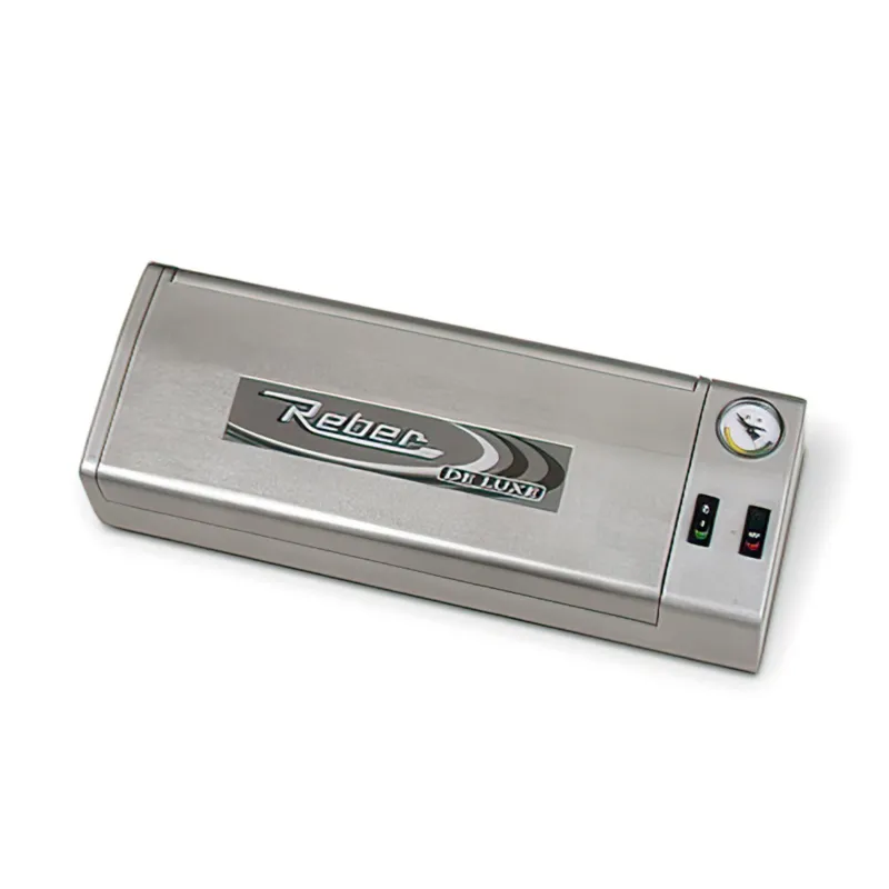 Macchina Sottovuoto FAMILY DE LUXE 190 w Lunghezza barra cm 32 aspirazione e saldatura manuale e automatica REBER A Buon Prezzo