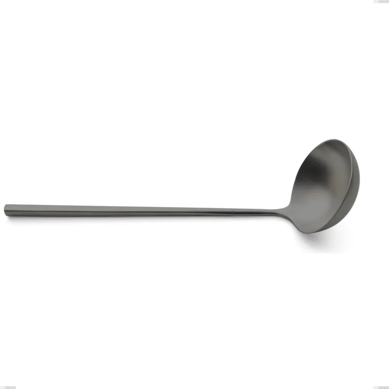 Mestolo Kyoto Sabbiato Black, Acciaio inox (Aisi 304) inox sabbiato, lunghezza 280 mm Eme Posaterie Professionale