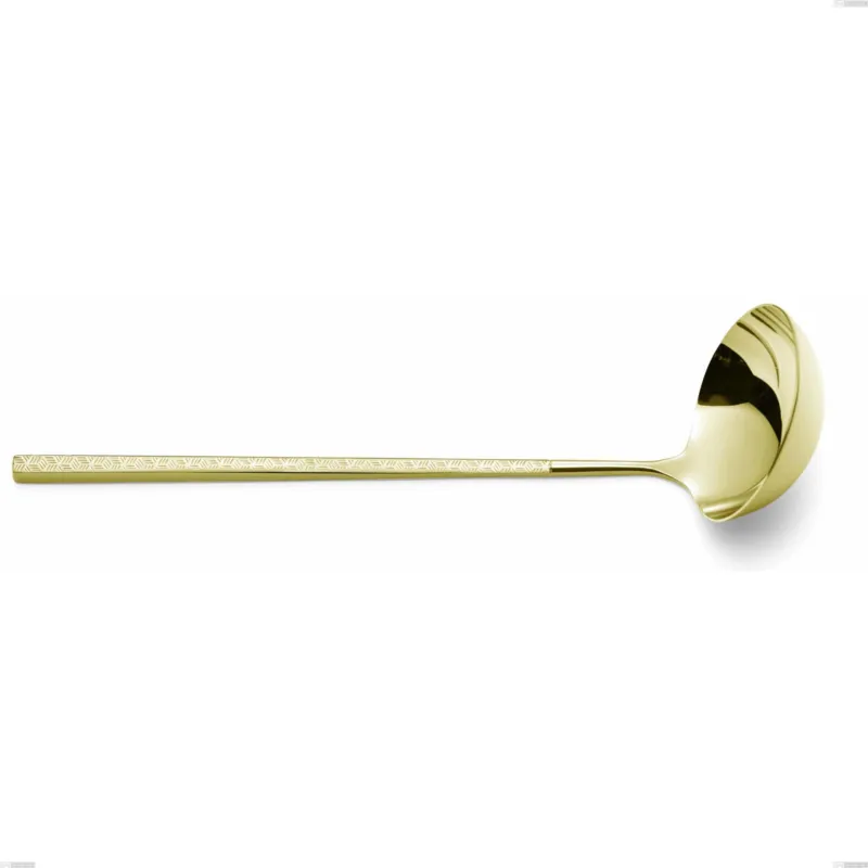 Mestolo Kyoto Origami Tin Gold, Acciaio inox (Aisi 304) trattamento pvd acciaio lucido, lunghezza 280 mm Eme Posaterie Pagamento Sicuro