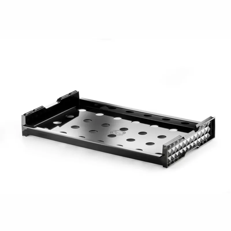 Vassoio trasparente infrangibile ed impilabile con fori circolari Ø 28 mm per uso contract in Tritan 53x32.5xh7.5 cm colore Nero Eme Posaterie Compra Online