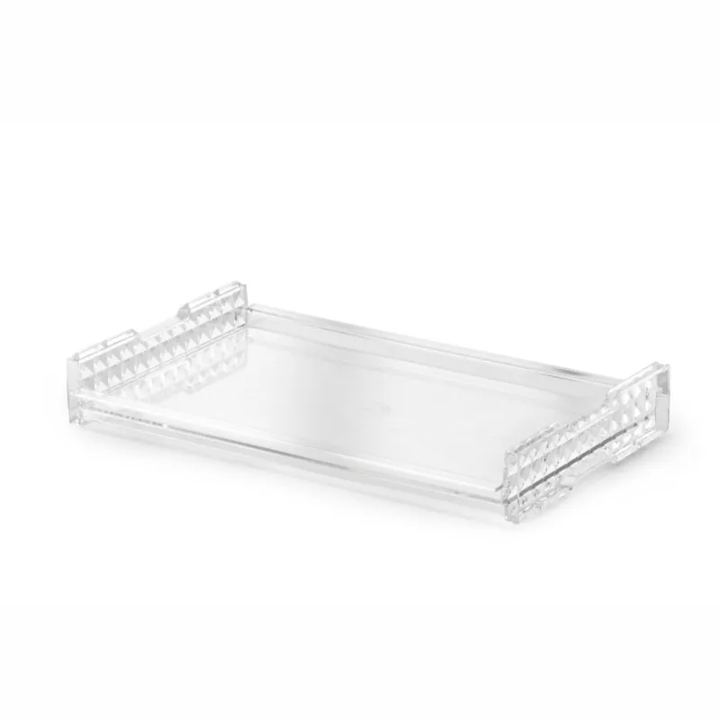 Direttamente Dal Produttore Vassoio trasparente infrangibile ed impilabile per uso contract in Tritan 53x32.5xh7.5 cm colore trasparente Eme Posaterie