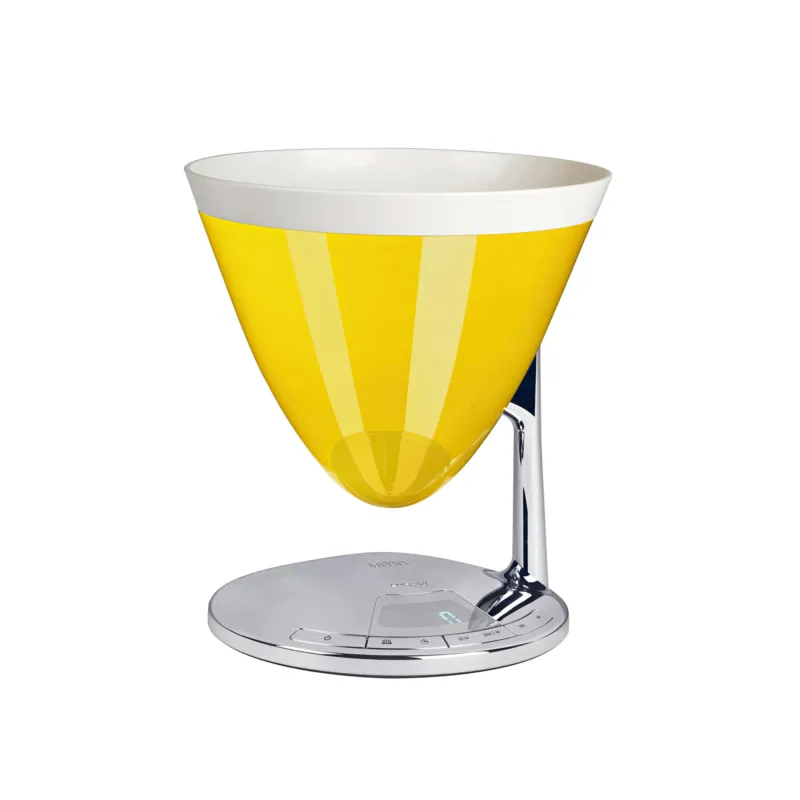 Bilancia da cucina portata massima 3 kg Bugatti Modello UMA Diametro 22xh 24 cm Funzione Bilancia e Timer ciotola removibile colore Giallo Casa bugatti Bestseller