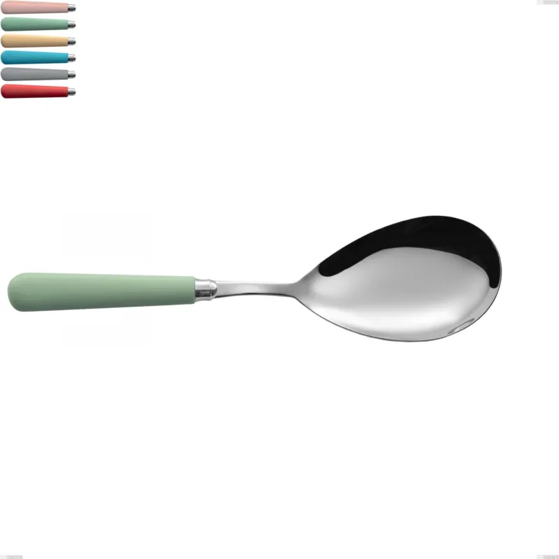 Consegna Rapida Pala riso macarons, Acciaio inox 18.10 lunghezza 268 mm manici in acrilico inox lucido Eme Posaterie rosa cipria 692