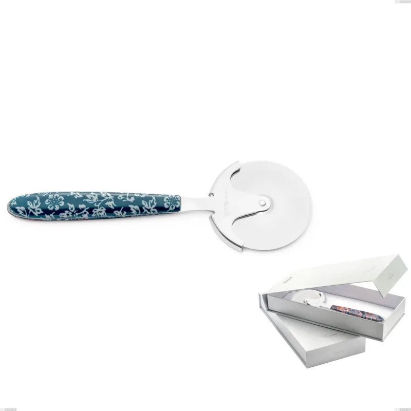 Confezione a libro 1 rotella tagliapizza vero flowers, acciaio 18.0 nickel free, manicatura pbt sublimato acciaio lucido Eme Posaterie Nuovo Arrivo