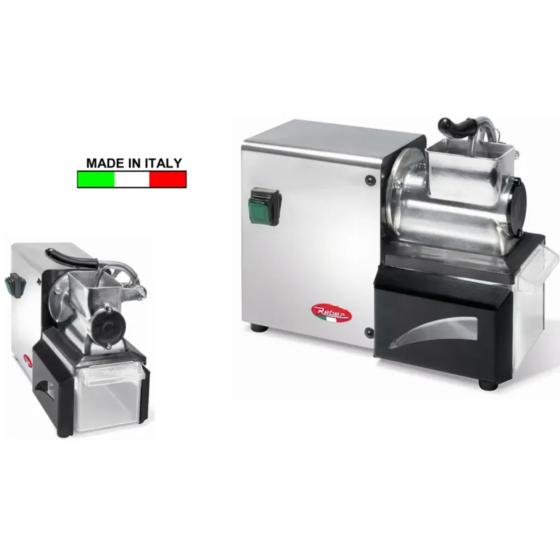 Compra Oggi Stesso GRATTUGIA ELETTRICA SEMIPROFESSIONALE 32.5x15x27 cm Peso 5.5 Kg N.3 INOX COVER Alluminio e Acciaio, 200W, Nero/Grigio REBER