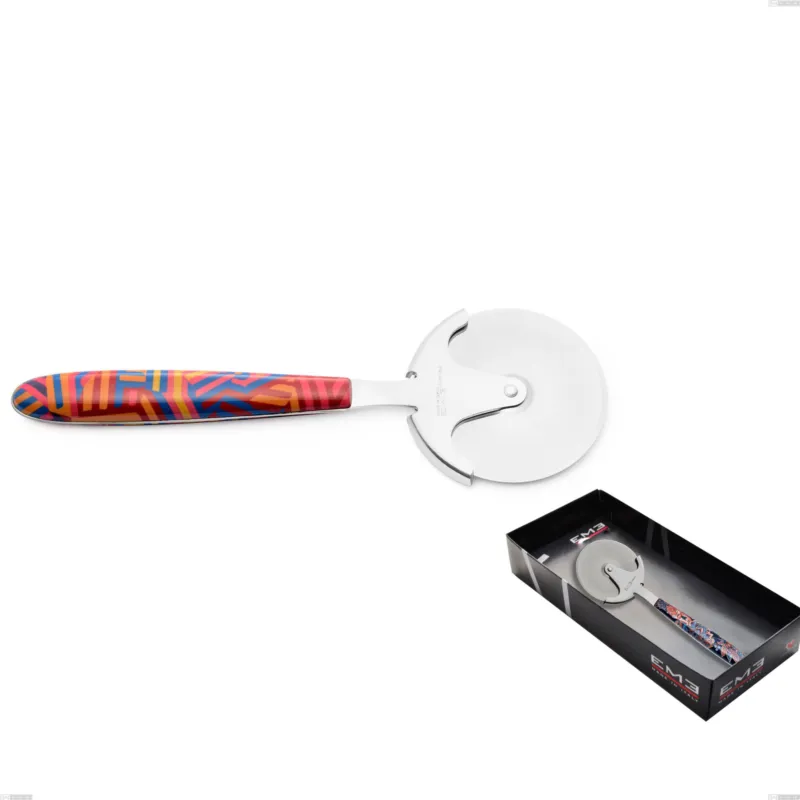 Offerta Speciale Confezione vetrina rotella tagliapizza vero linear, acciaio 18.0 nickel free, manicatura pbt sublimato acciaio lucido Eme Posaterie