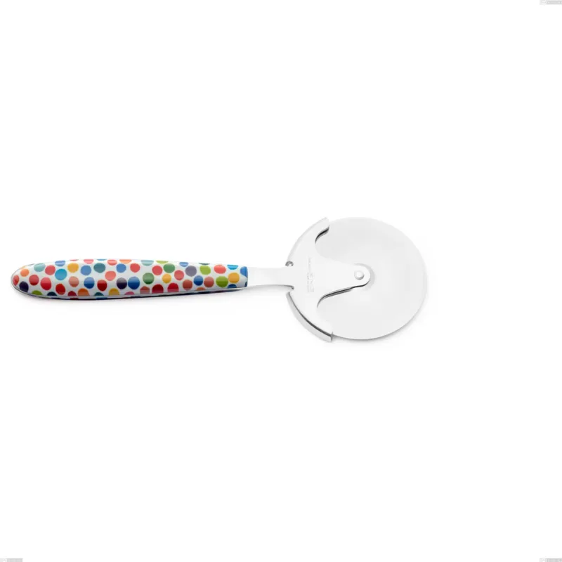 Rotella tagliapizza vero coriandoli, acciaio 18.0 nickel free, manicatura pbt sublimato acciaio lucido, lunghezza 190.00 mm Eme Posaterie Professionale