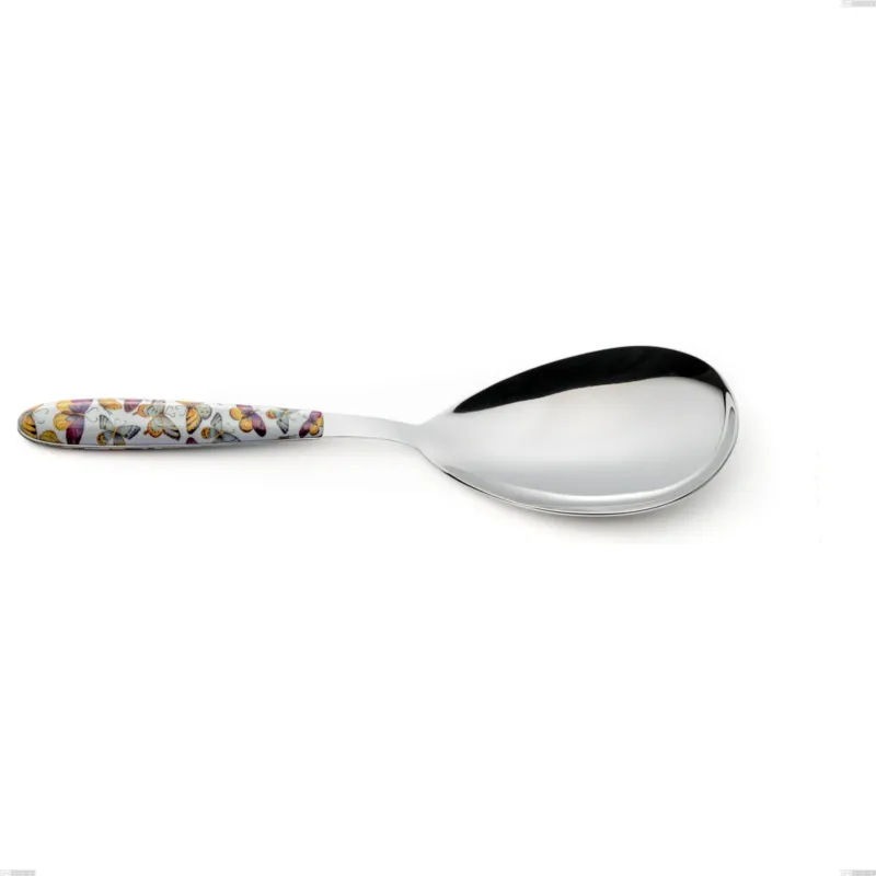 Pala riso vero butterfly, acciaio 18.0 nickel free, manicatura pbt sublimato acciaio lucido, lunghezza 252.00 mm Eme Posaterie Compra Oggi Stesso