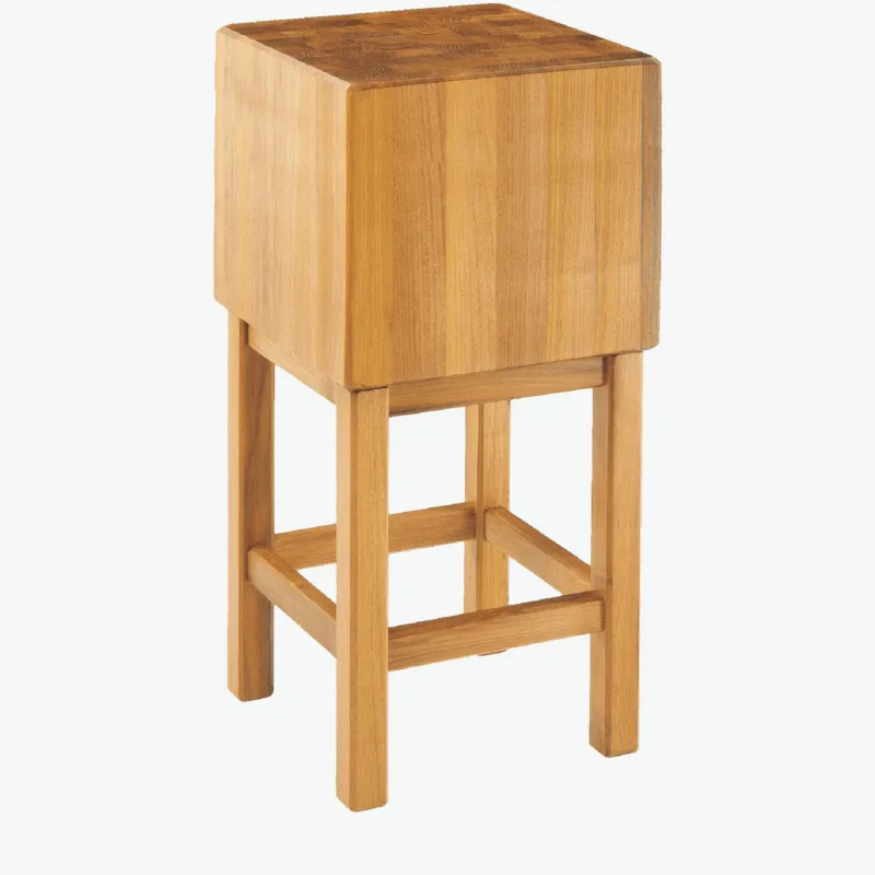 Prezzo Di Fabbrica Ceppo in Legno massello con piedistallo 70x70x35xh 90 cm peso 70 kg in legno di Acacia stagionato con lavorazione dentatura maschio Femmina Spagnoli snc