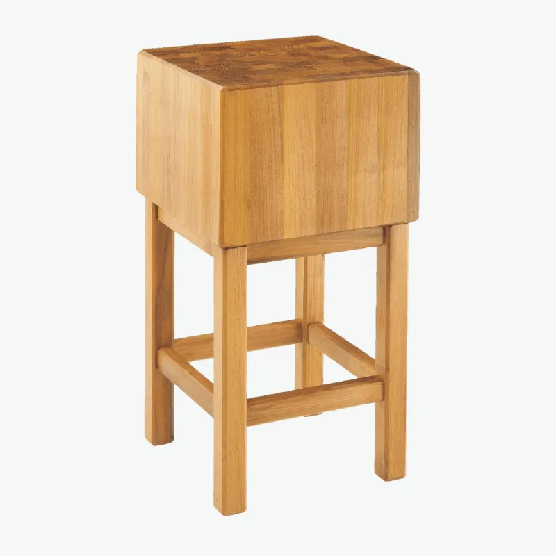 Ceppo in Legno massello con piedistallo 50x40x25xh 90 cm peso 32 kg in legno di Acacia stagionato con lavorazione dentatura maschio Femmina Spagnoli snc Vendita Finale