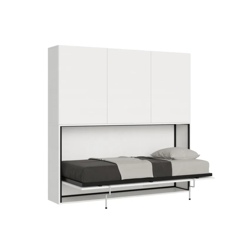 Sconto Letto a scomparsa Kando D singolo senza Materasso Chiuso Occupa solo 39 cm di profondità, Dimensioni chiuso 200x39xh 194 cm struttura in legno colore Bianco Frassino Itamoby