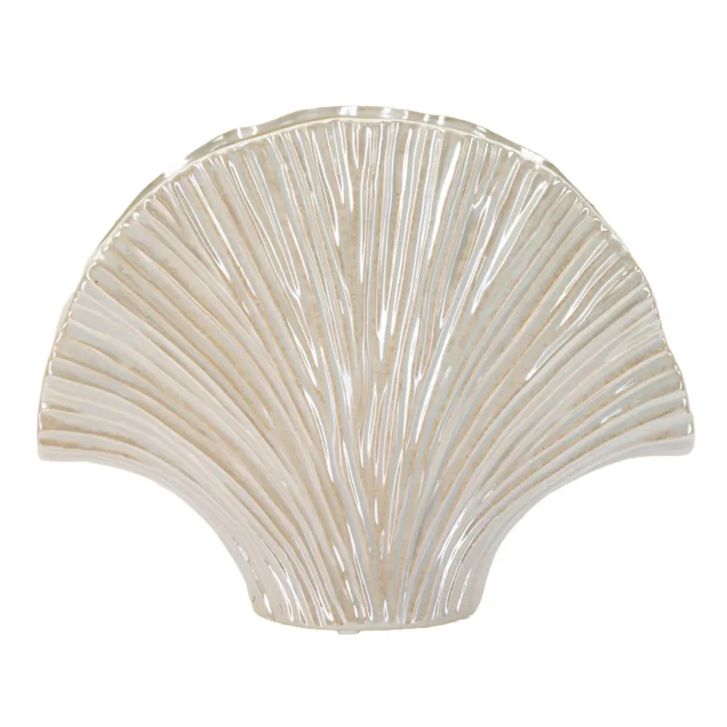 Acquista Ora Vaso decorativo alla forma di una conchiglia, PERLY, Dimensioni 35,5x11,5x 27 cm finitura lucida esalta il colore Perlato Mauro Ferretti