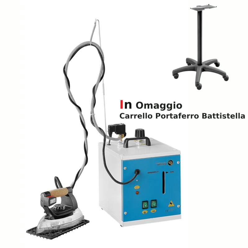 Compra Adesso Stirella da Tavolo Barbara 27 con ferro da stiro 3,7 Litri - 4 ore di stiratura valvola regolabile. doppia valvola di sicurezza. termostato di sicurezza omaggio carrello porta ferro Battistella