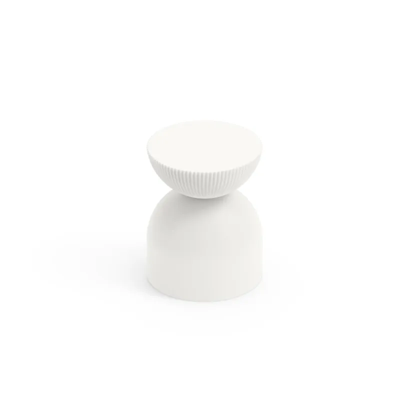 Nuova Collezione Sgabello Pouf in polietilene Polifunzionale ILLO rigato Dimensioni 35x h 45 cm -Portata massima 120 kg utilizzabile come sgabello o tavolino Lyxo Design
