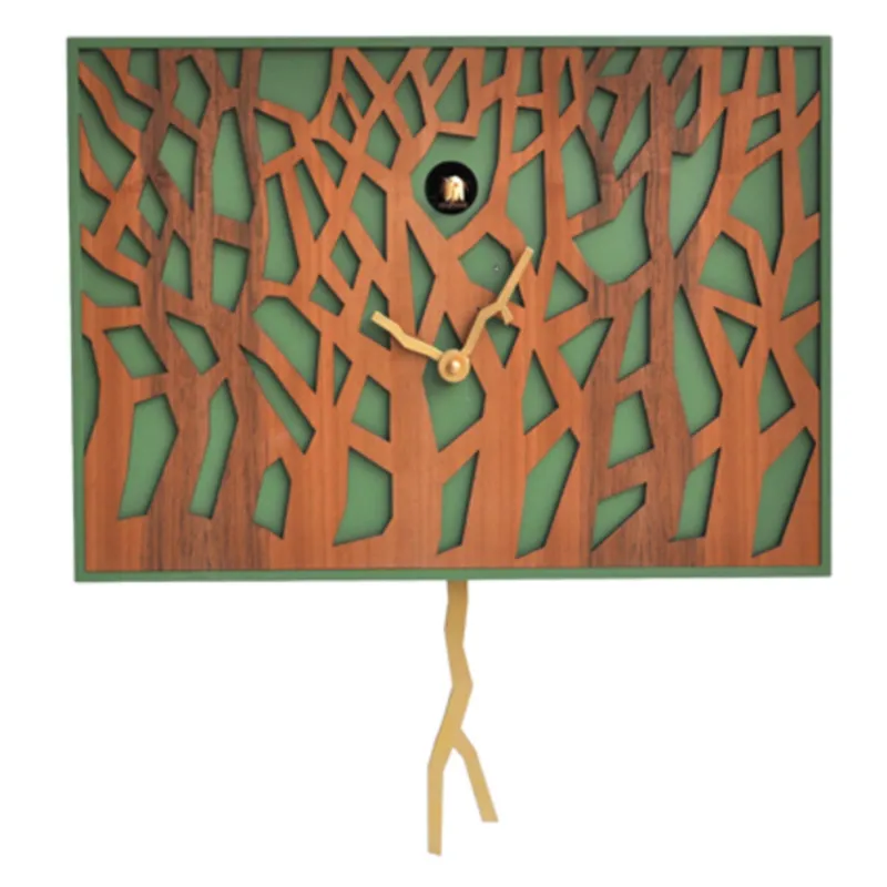 Offerta Del Giorno Orologio da parete rappresentante la foresta FOREST Cassa in MDF Dimensioni 41x10x h 29 cm in legno colore noce Pirondini