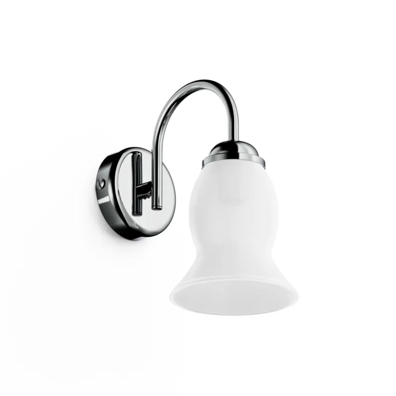 Ultima Occasione Lampada da Bagno Applique Cromo LINEA RETRO‘ Dimensione 11x19,5 x h 23 cm Lampada in Vero bianco satinato finitura cromo vintage Capannoli Bagno