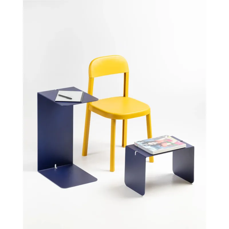 Saldi Sidetable in metallo DOUBLE 60 , Dimensioni 30x38xh 60 cm - Peso 3,5 kg che può essere utilizzato sia come tavolino di servizio lato divano sia come semplice comodino Blu Oceano D-segno Home Office