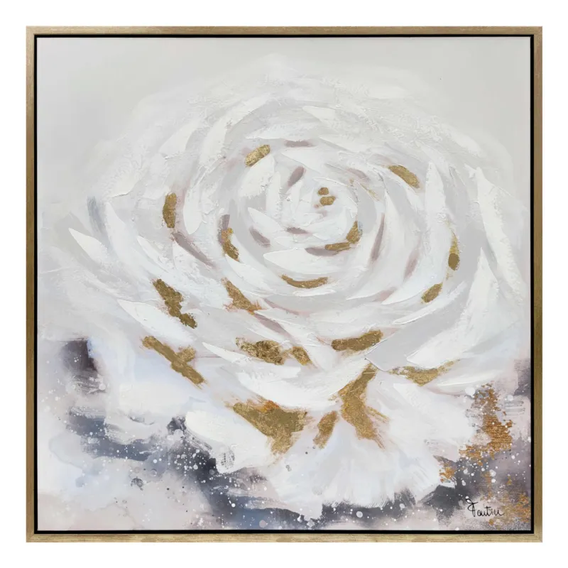Solo Oggi Quadro da parete, con cornice rosa bianca e oro 100x100x1,6 cm orizzontale pannello in legno colore legno disegnato su tela a rilievo Fantin Argenti