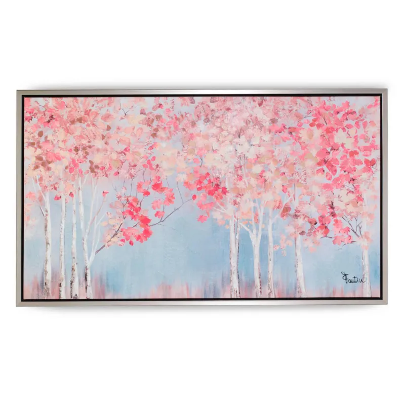 Quadro da parete, quadro con cornice BETULLE ORIZZONTALI 120x70x1,6 cm orizzontale pannello in legno colore ARGENTO disegnato su tela a rilievo Fantin Argenti Prezzo Scontato