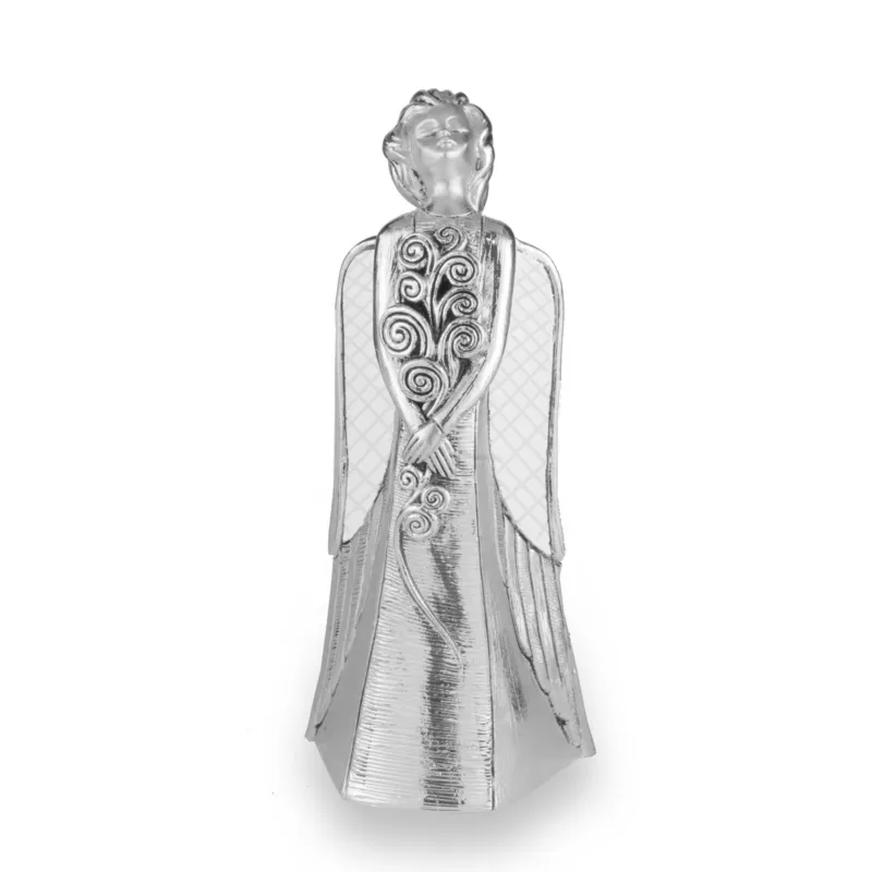 Angelo in resina Argentata Angelo albero della vita argento e bianco h 13.5 cm in scatola regalo, ideale per uso bomboniera Fantin Argenti Must-Have