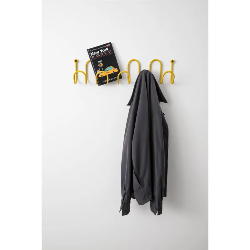 Affare Appendiabiti da parete giovane semplice MOLLY Dimensioni 60 cm 5-Ganci Si compone di un unico elemento in tondino metallico senape D-segno Home Office