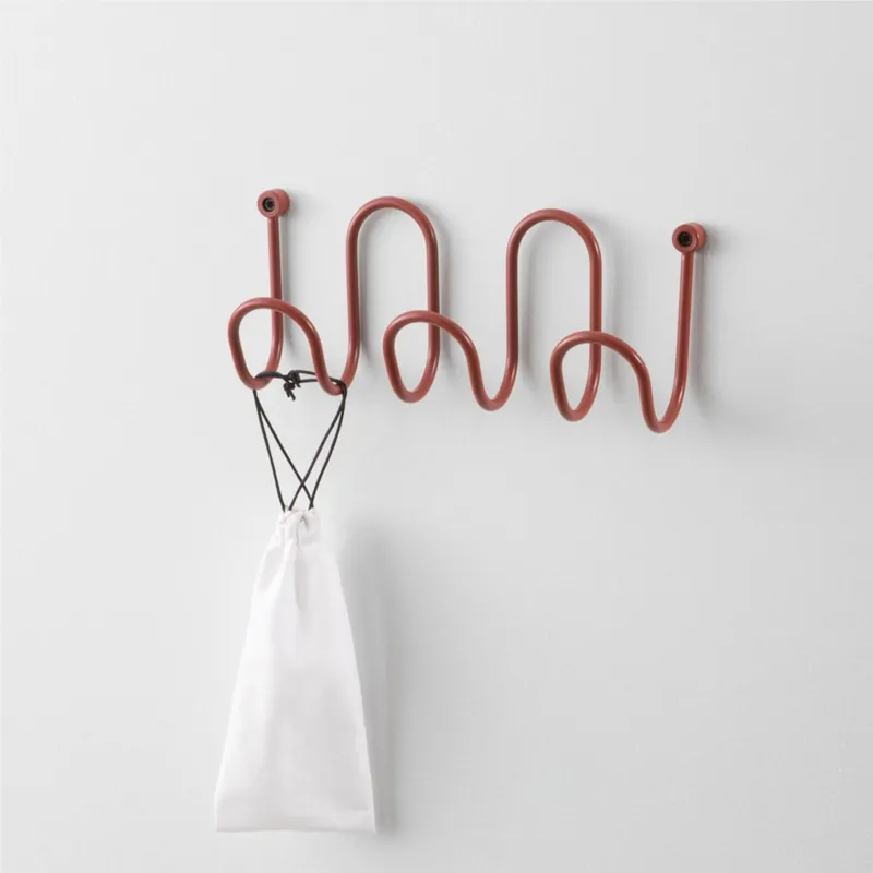 Ultima Occasione Appendiabiti da parete giovane semplice MOLLY Dimensioni 35 cm Si compone di un unico elemento in tondino metallico rosso terracotta D-segno Home Office