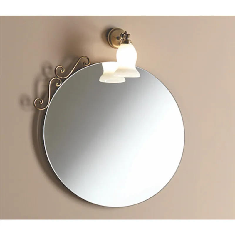 Specchio da bagno Rotondo con decorazione Bronzo LINEA RETRO‘ Dimensione 61x3x h 64 cm finitura bronzo vintage Capannoli Bagno Offerta Del Giorno