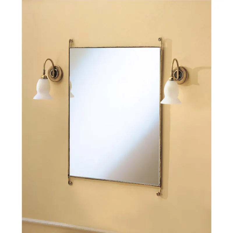 Specchio da bagno rettangolare con Cornice Bronzo LINEA RETRO‘ Dimensione 61x2 x h 90 cm finitura bronzo vintage Capannoli Bagno Pagamento Sicuro
