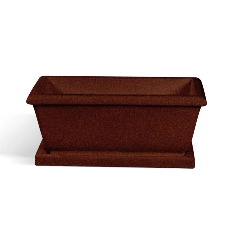 Fioriera rettangolare per esterni in polietilene esterno interno MOD LIBERTY Dimensione 22x51xh22,5 cm - peso 2 kg con foro di drenaggio. Sottovaso incluso Bronzo Kloris Spedizione Espresso